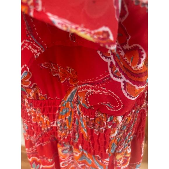 Rabbit Rabbit Rabbit  Design Off the Shoulder Dress, Red Pattern, Size 16 P - Picture 5 of 8